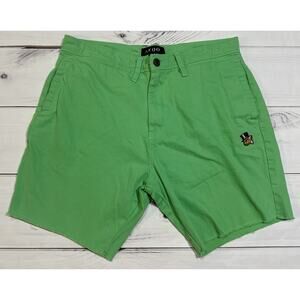 AKOO Shorts Men's‎ Size 34 Chino Green Cut off Embordered Hip Hop Baggy
